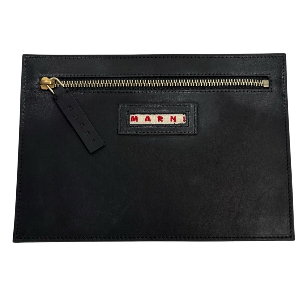 Marni Black Leather Wallet with Modern Design